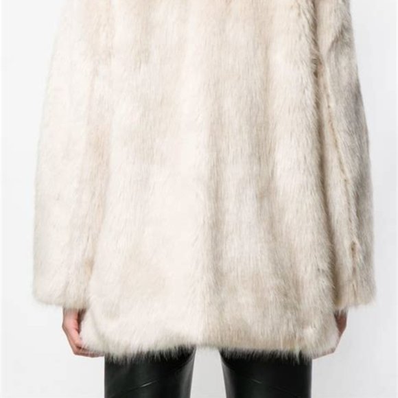 NWT Helmut Lang Faux Fur Oversize Coat Beige M - Picture 4 of 7